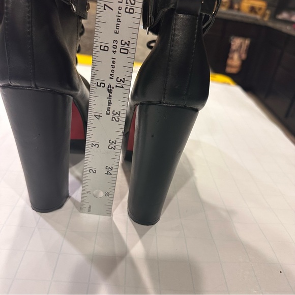 Red bottom platform heeled combat style boots | Size 9 (39EU) - Picture 8 of 10